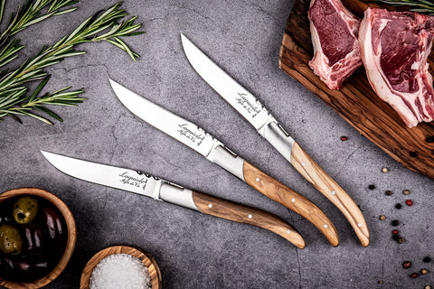 Laguiole Style de Vie knives are not dishwasher safe to protect finish.
