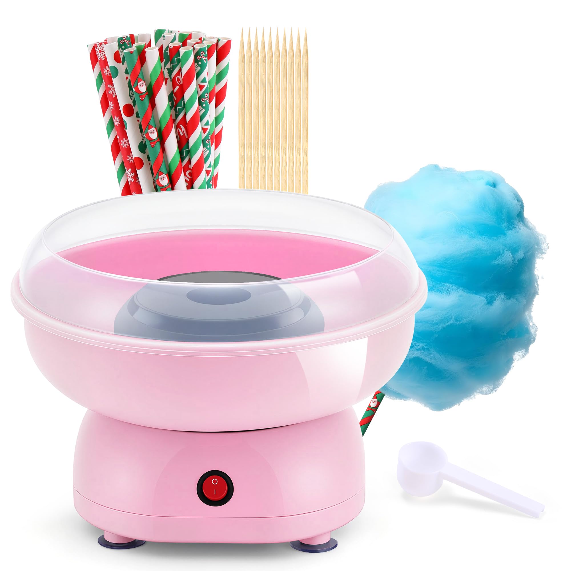 LAICAIO cotton candy machine pink front view ready for quick party treats