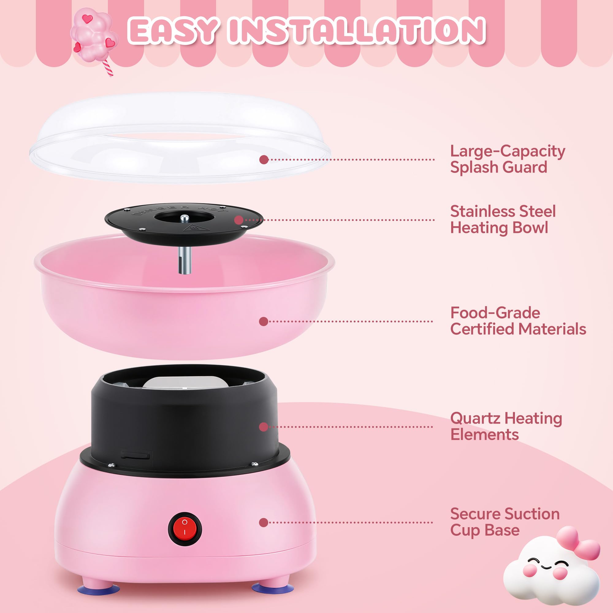 LAICAIO cotton candy sticks packaging for easy serving