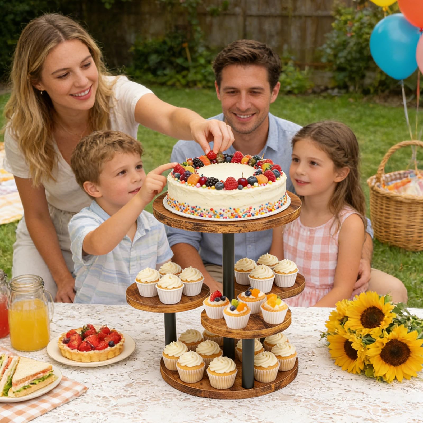 LAIDUOLEOE Dessert table display stand enhances presentation for celebrations.