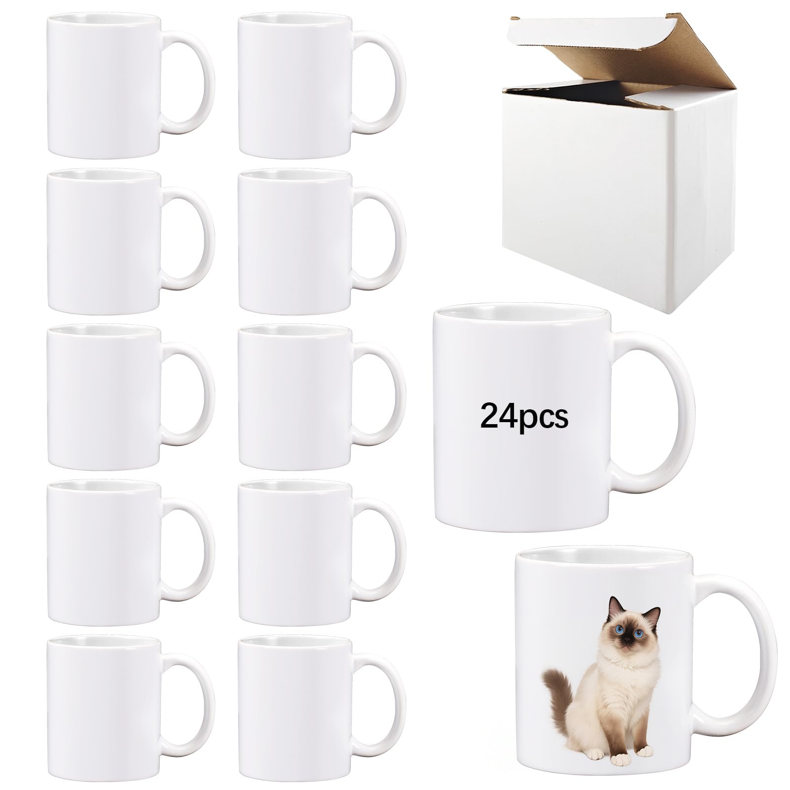 LaiHiulaan 11 oz sublimation mug blank with round handle ready for printing