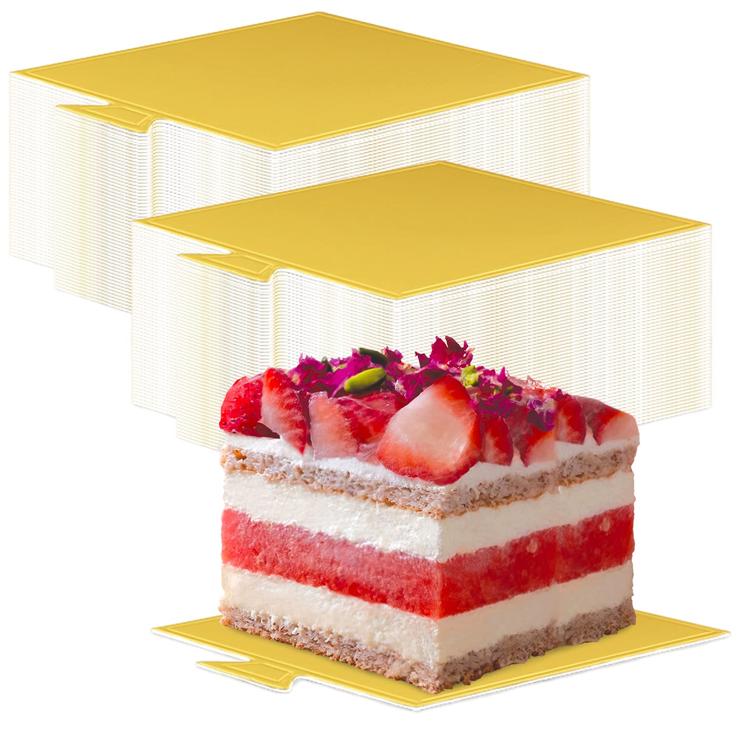 Lainrrew golden mini cake boards square for elegant cupcake presentation