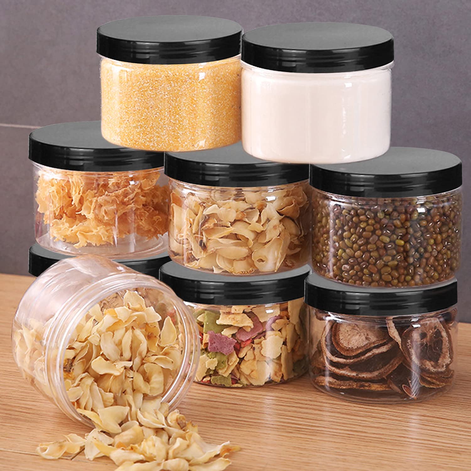 Lainrrew clear jars enable quick content checks and easy refills