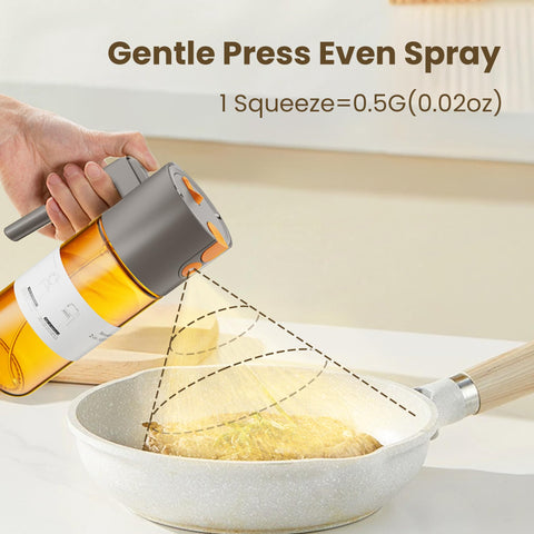 Lakumiqi 2-in-1 oil sprayer side view highlights ergonomic design and easy grip