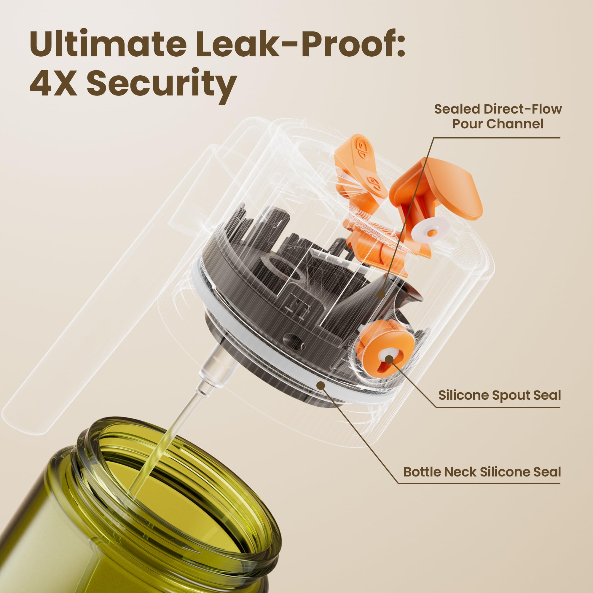 LAKUMIQI buckle-design oil mister delivers smooth pour and spray.
