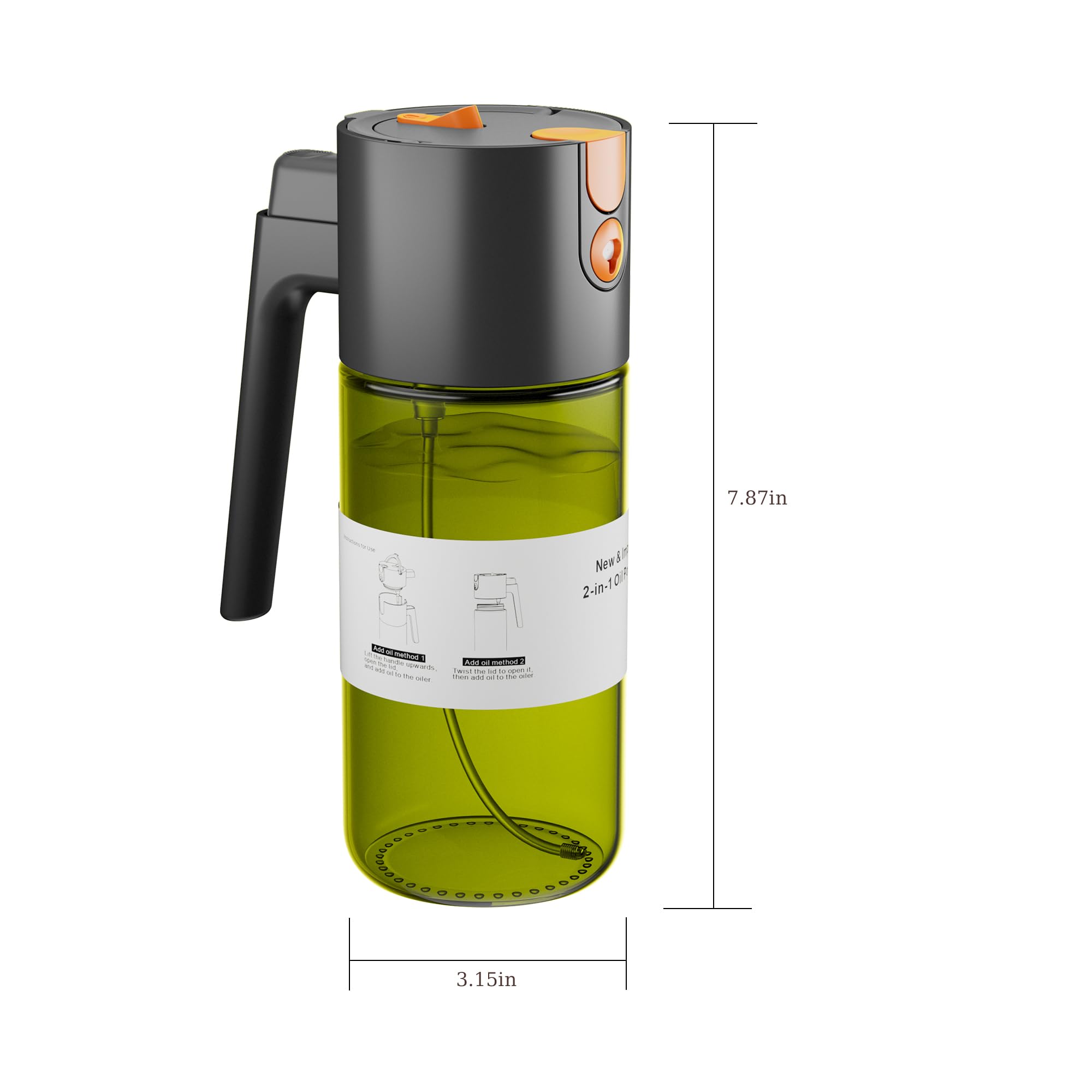 LAKUMIQI kitchen oil sprayer use cases for salads, BBQ, and air fryer