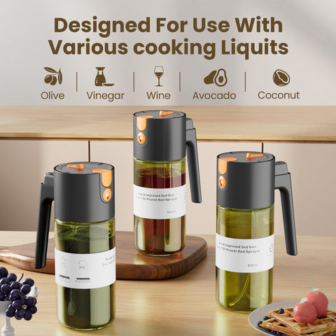 LAKUMIQI reusable glass oil dispenser ideal for varied oils