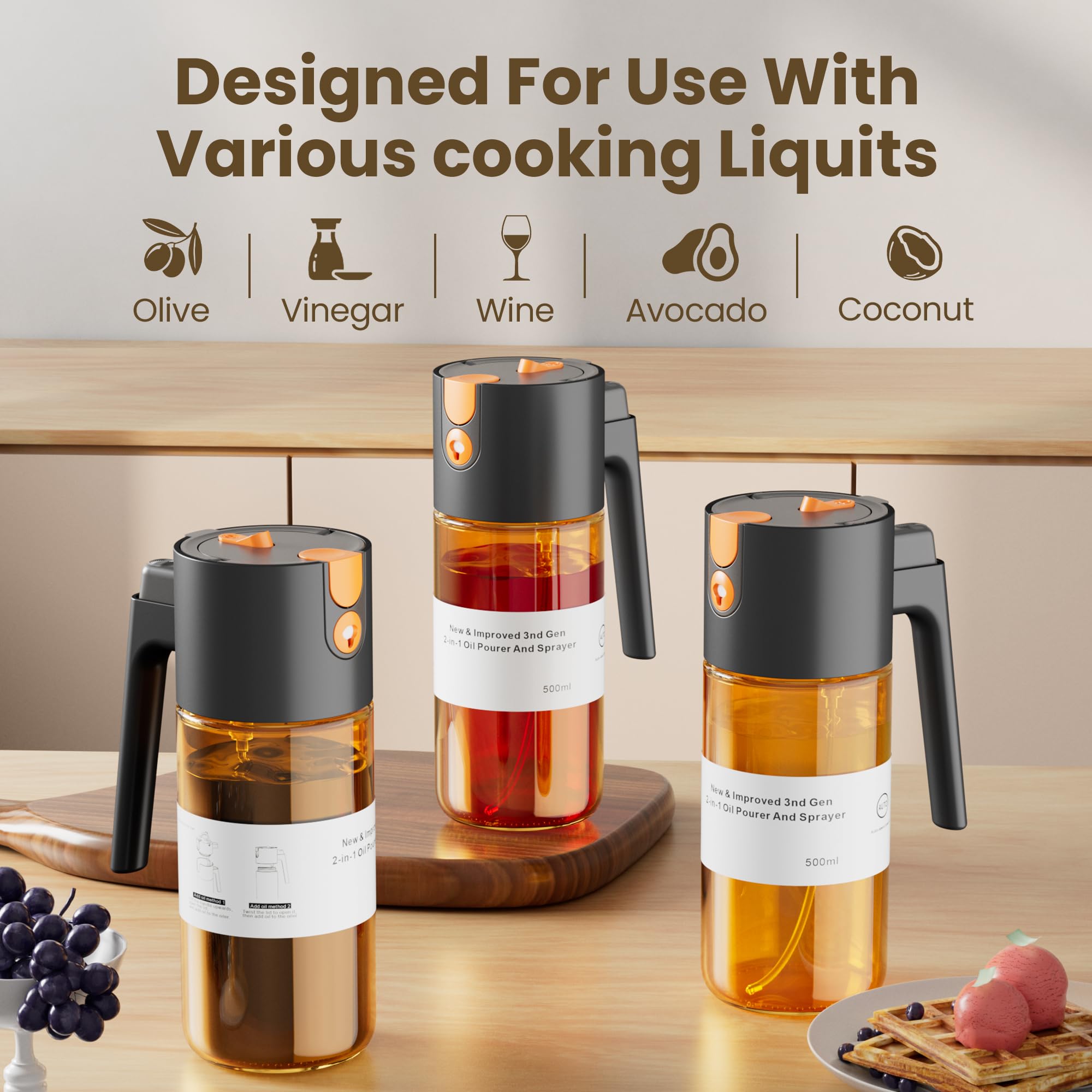 LAKUMIQI 2-in-1 buckle design for easy pouring and spraying