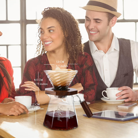 Lalord compact pour-over set in use, ideal for quick mornings