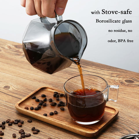 Lalord glass lid keeps coffee hot and fresh.