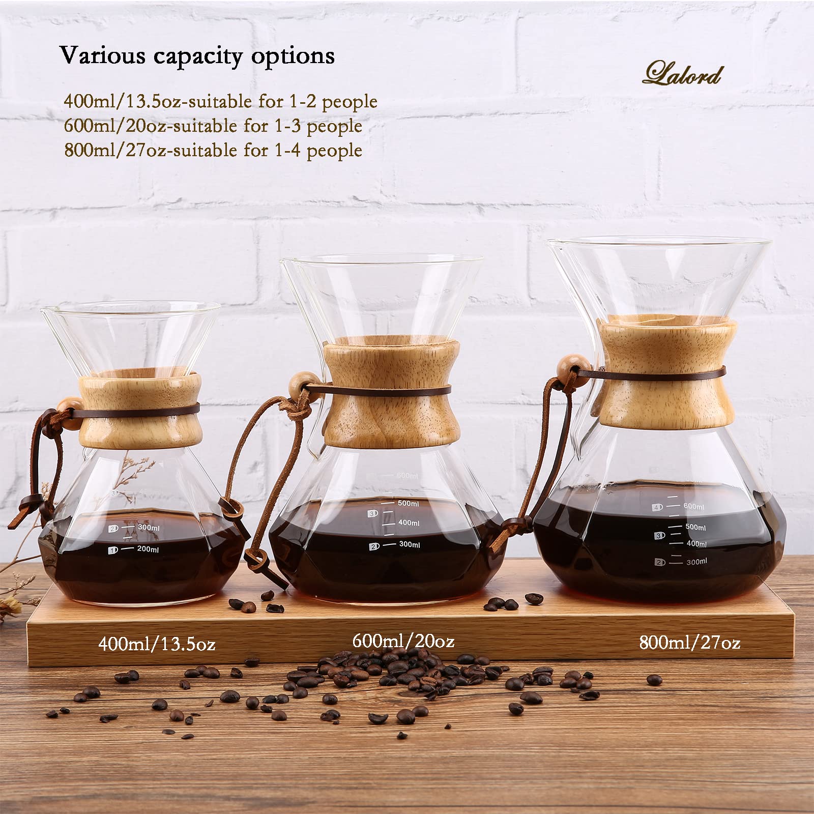 Lalord Pour Over stainless steel filter closeup shows durable, reusable filtration.