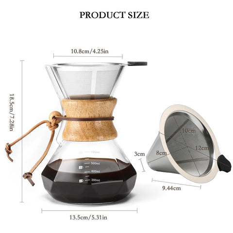 Lalord Pour Over wooden collar detail adds warm, tactile brewing charm.