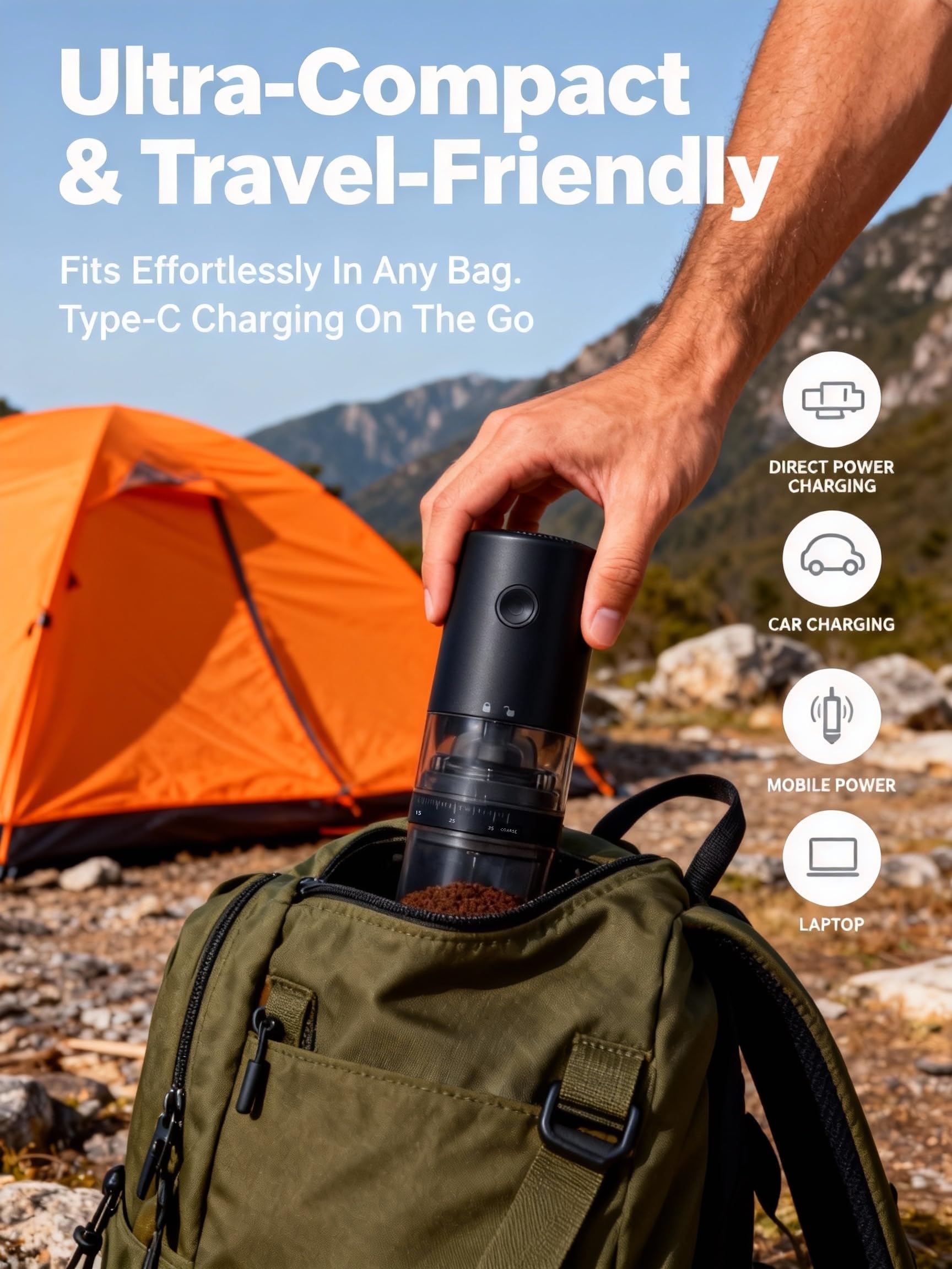 Lamido grinder showing 38 settings to dial in coarseness precisely