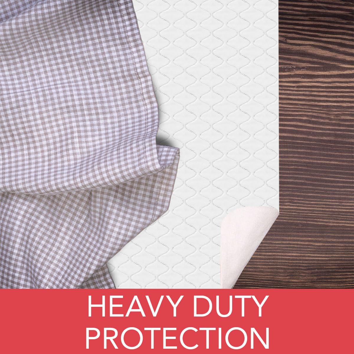 LAMINET durable quilted padding supports hot dishes while protecting the surface.
