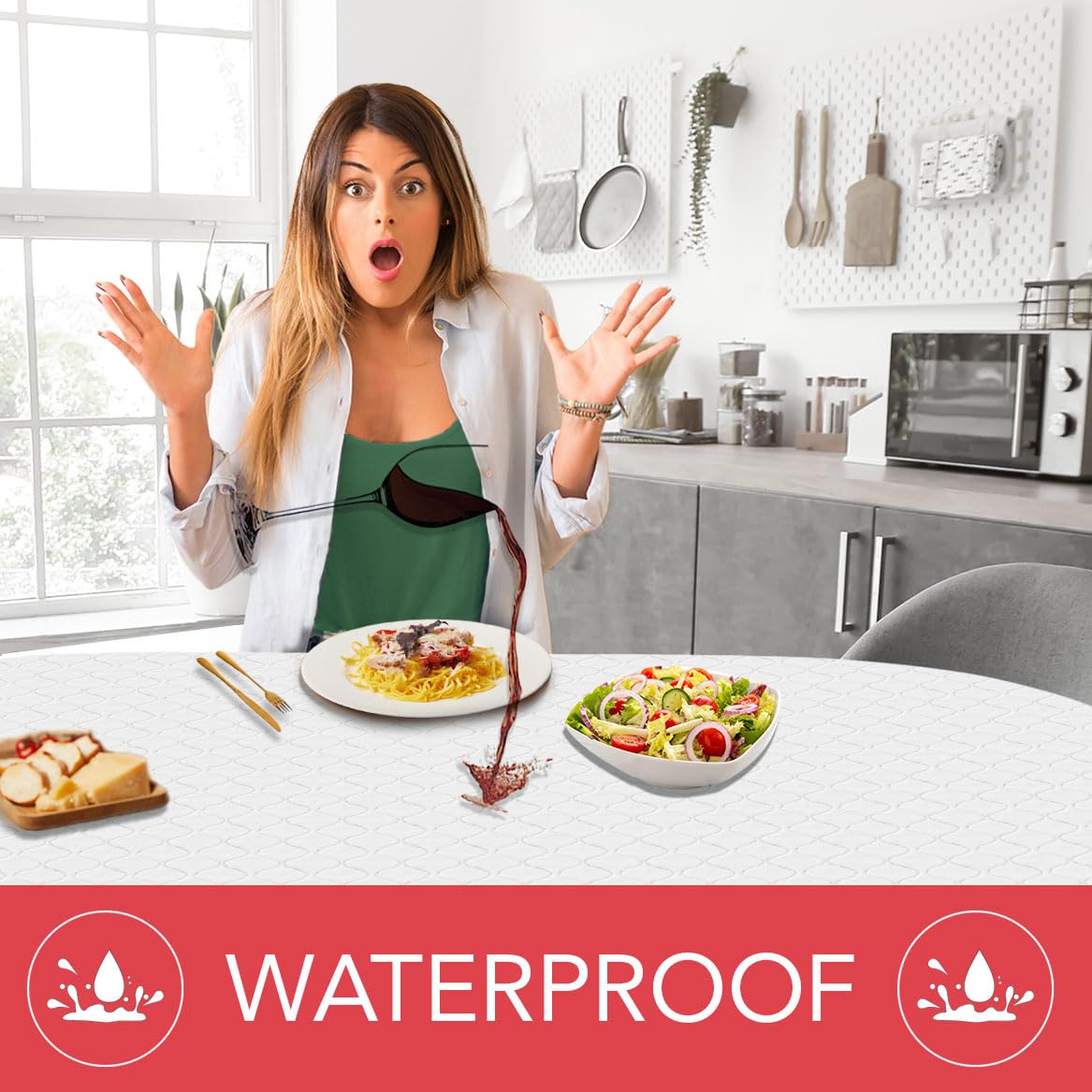 LAMINET elastic edge fit securely wraps around oblong tables up to 48 by 68 inches.