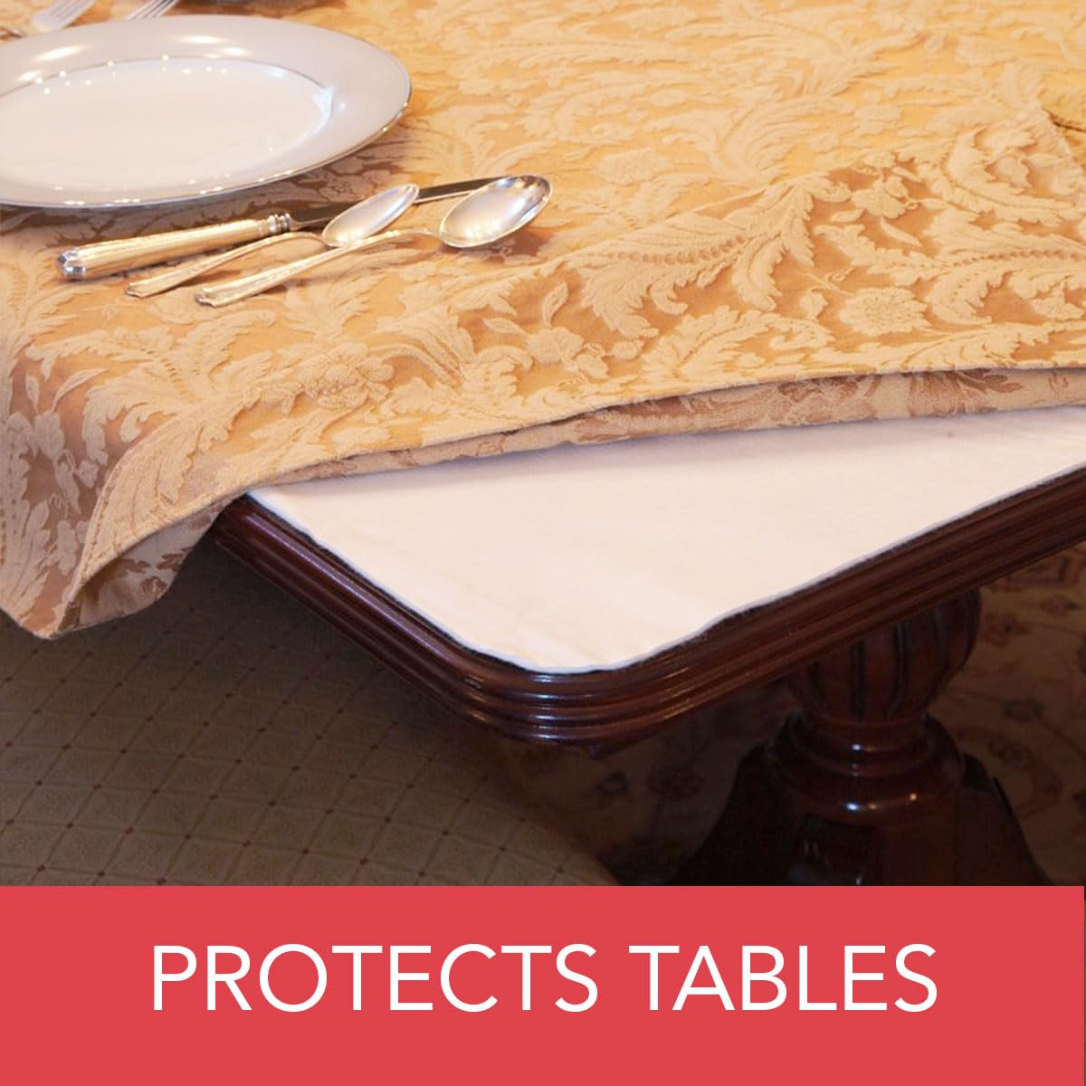 LAMINET table pad used indoors and outdoors for versatile protection