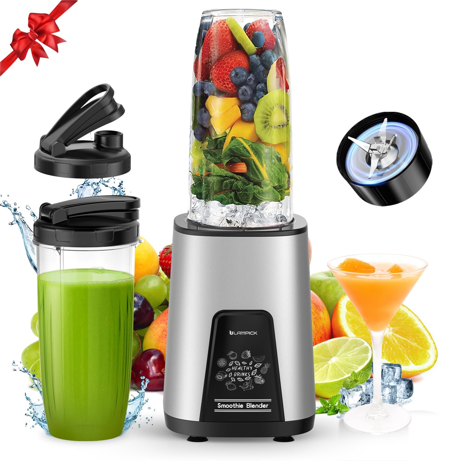 LAMPICK blender 900W motor powering smooth, fast blending for everyday smoothies.
