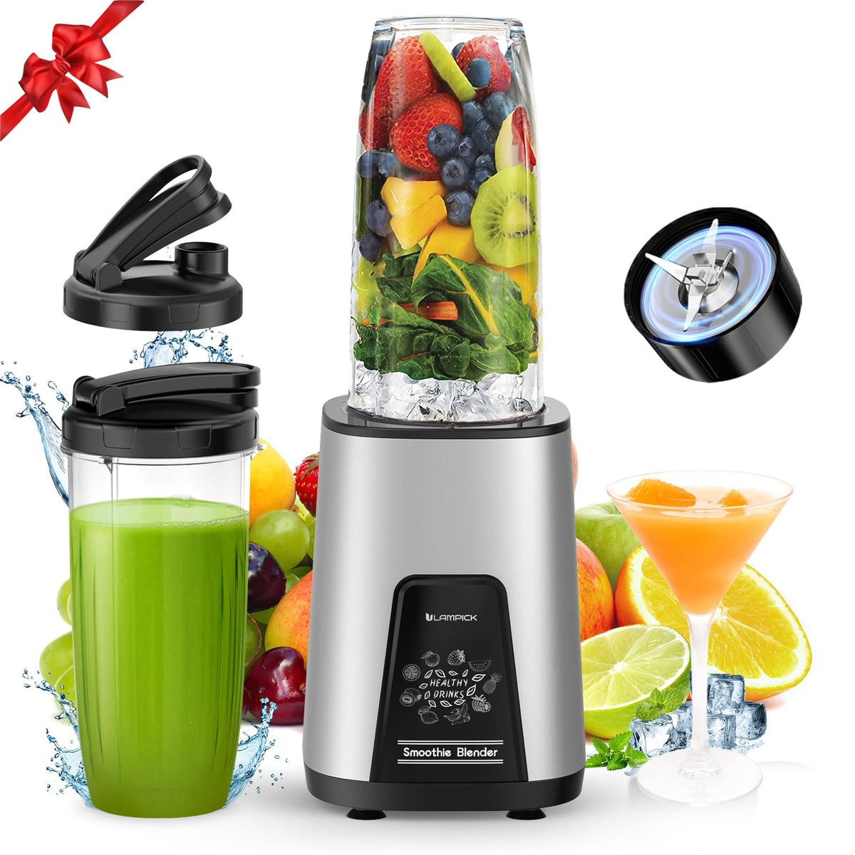 LAMPICK blender 900W motor powering smooth, fast blending for everyday smoothies.