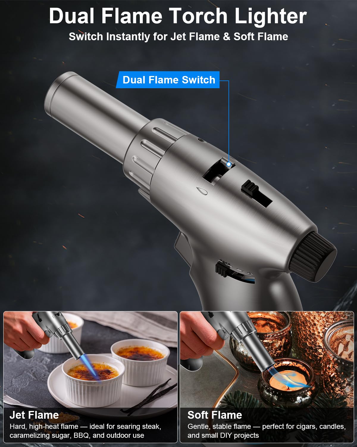 Lamsen adjustable flame dial enables precise control for diverse tasks
