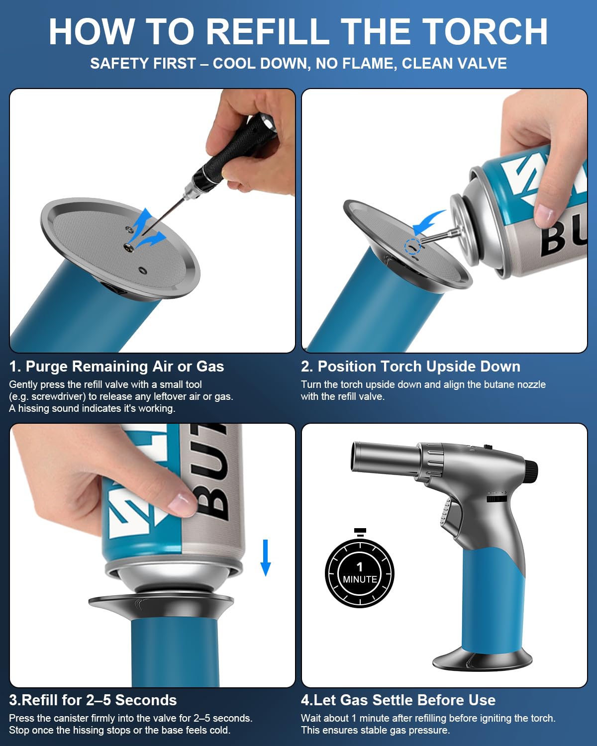 Lamsen flame lock allows continuous use during longer projects