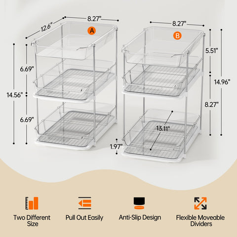 LAMU anti-slip base keeps the organizer steady on wet bathroom surfaces