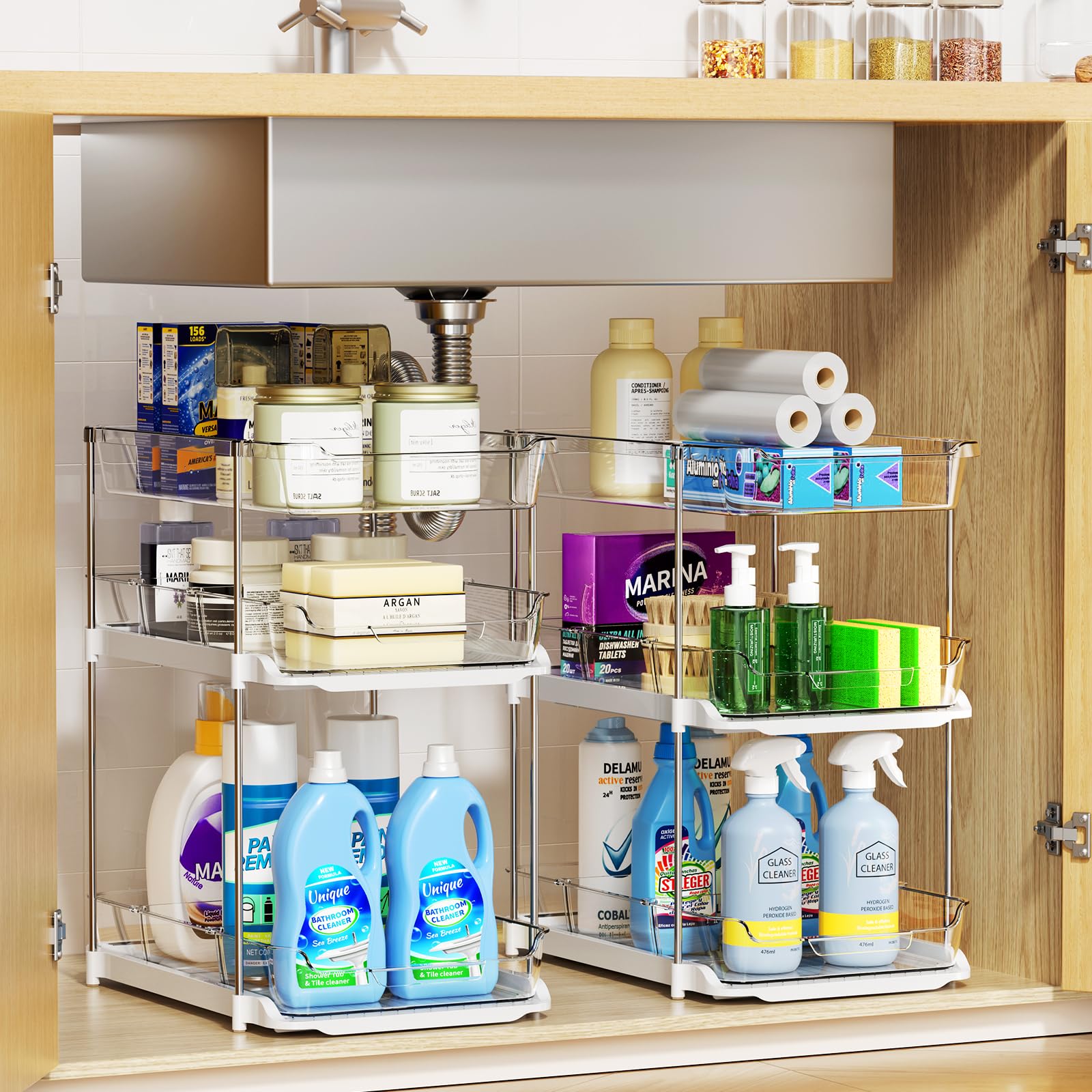 LAMU 2-pack storage makes pantries and laundry areas neater and more organized