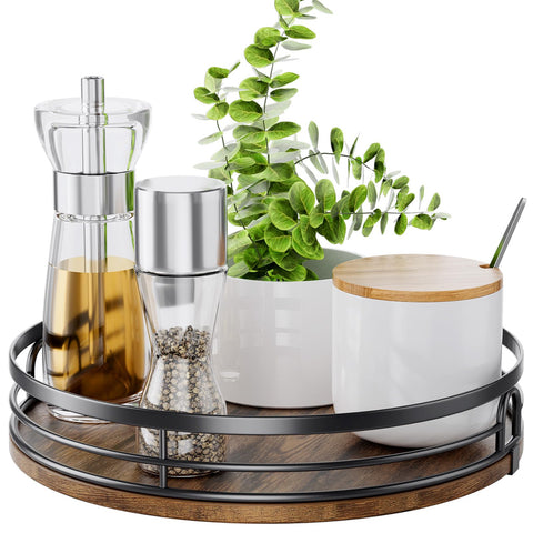 LAMU 9-inch Lazy Susan base shows smooth rotation for cabinet access