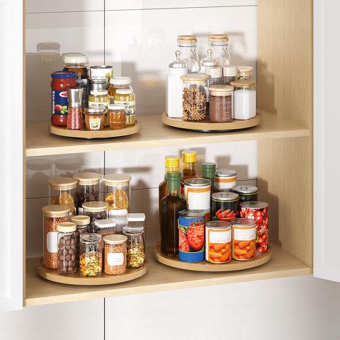 LAMU 12'' Lazy Susan with raised edges keeps items secure