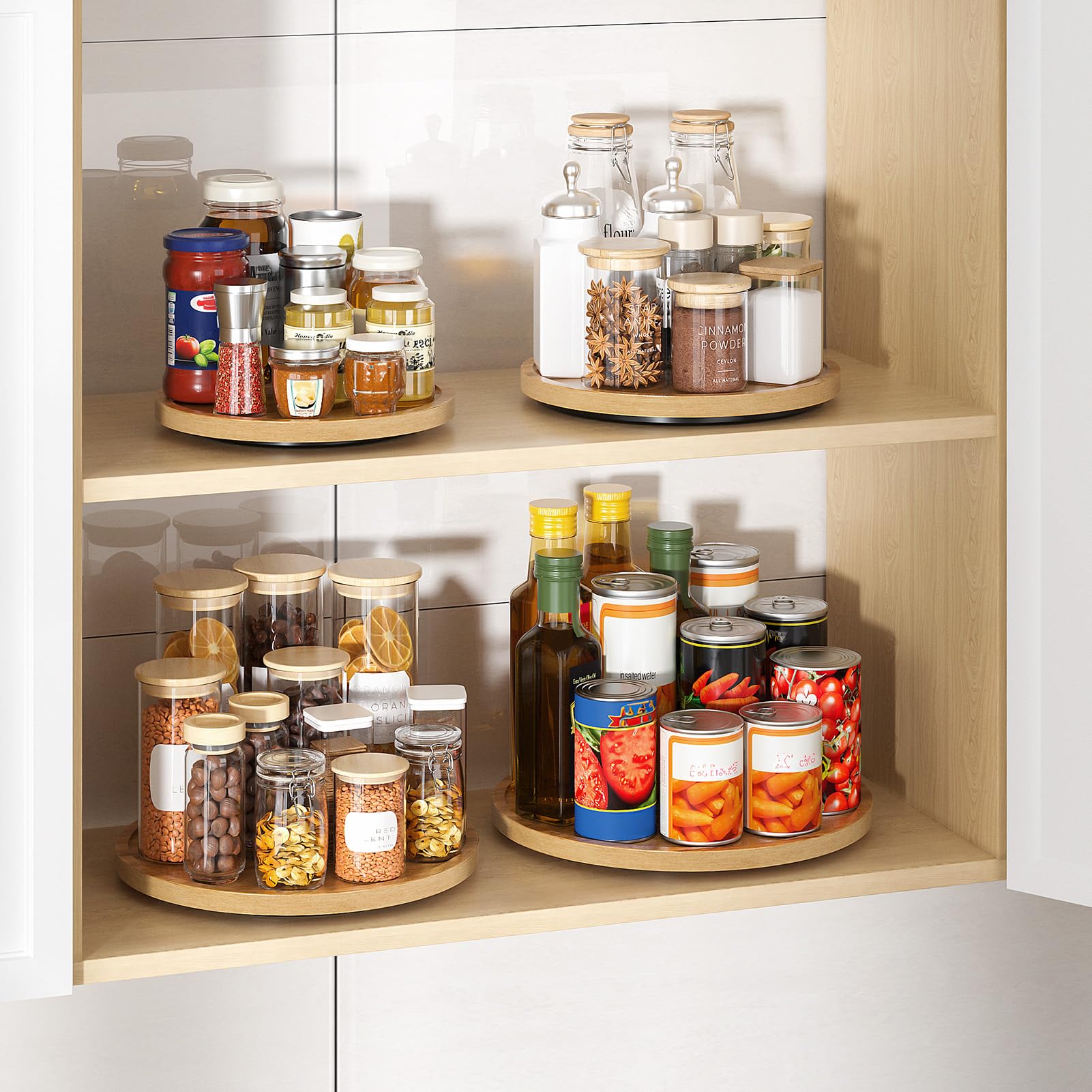 LAMU Acacia Lazy Susan pantry-organization reduces clutter