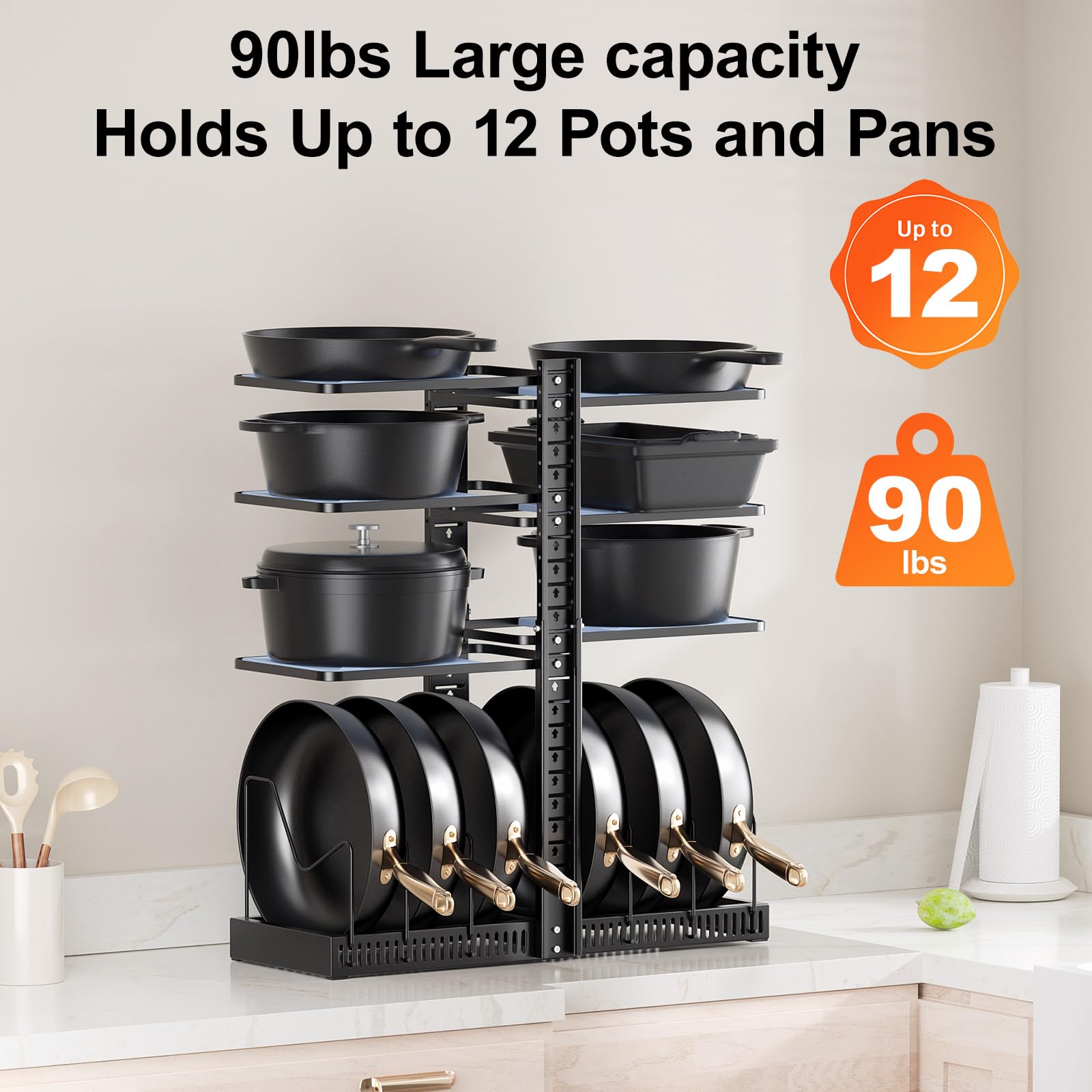 LAMU adjustable-height to 24 inches for tall cookware