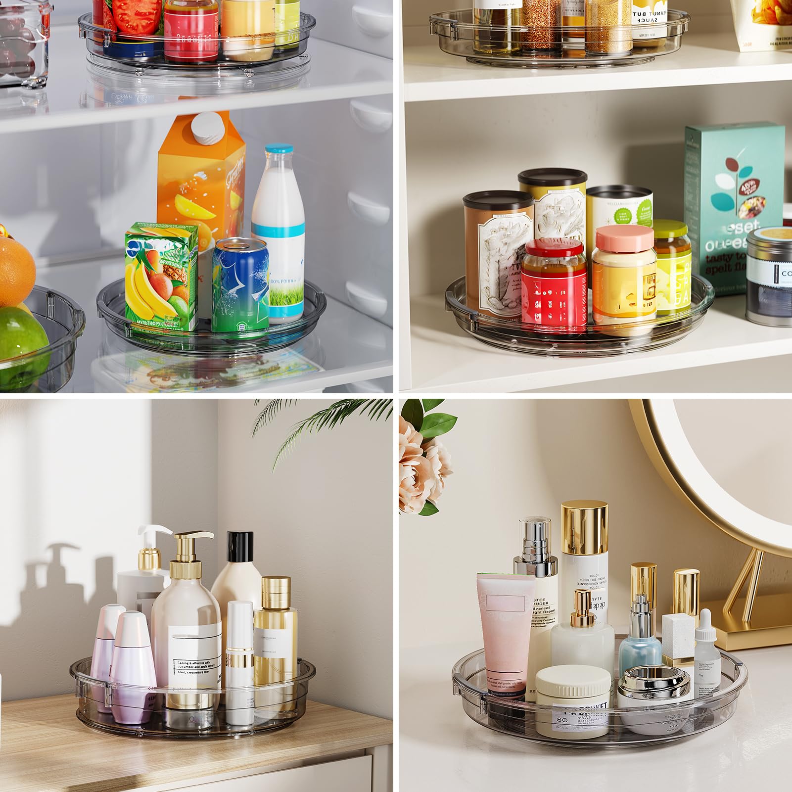 LAMU cabinet organizer with rotation base for smooth access