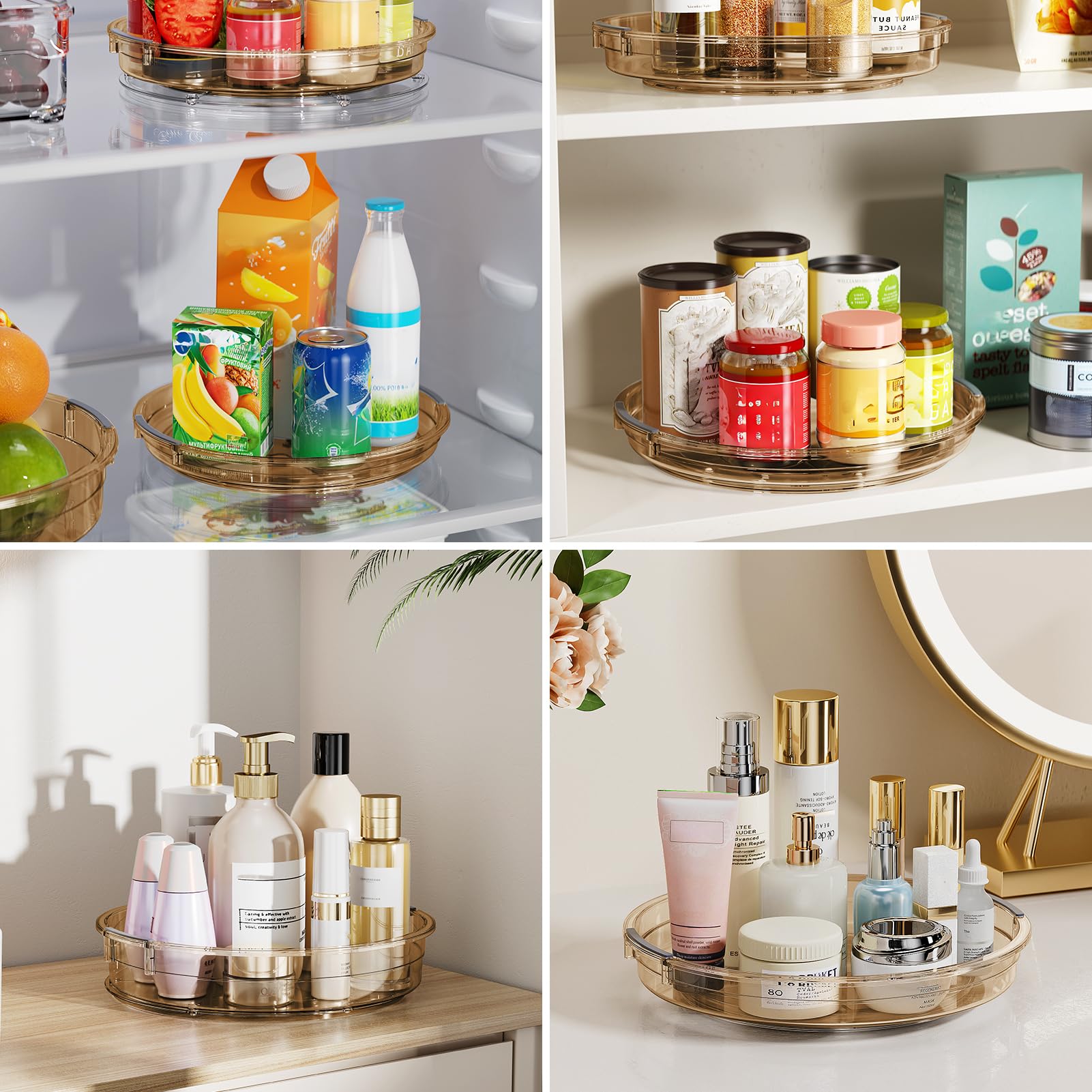 LAMU fridge lazy susan to maximize small-space storage