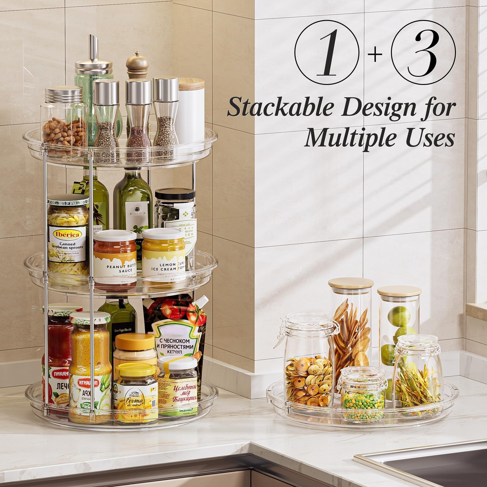 LAMU kitchen spice cabinet organizer for flexible storage
