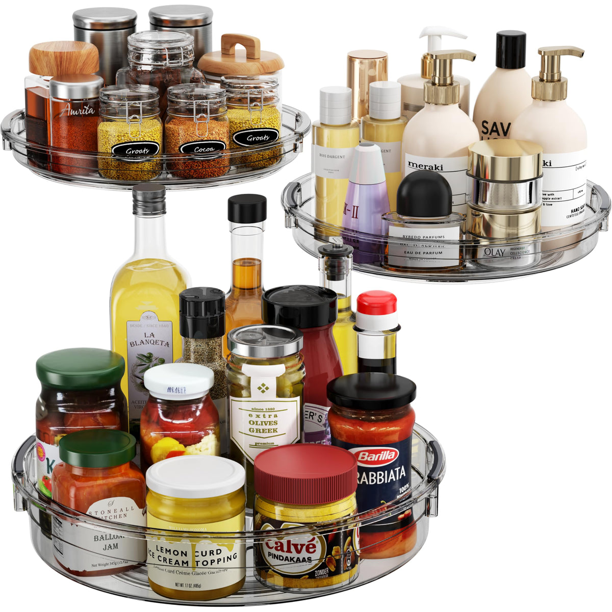 LAMU 12-inch Lazy Susan turntable for cabinet storage and easy access