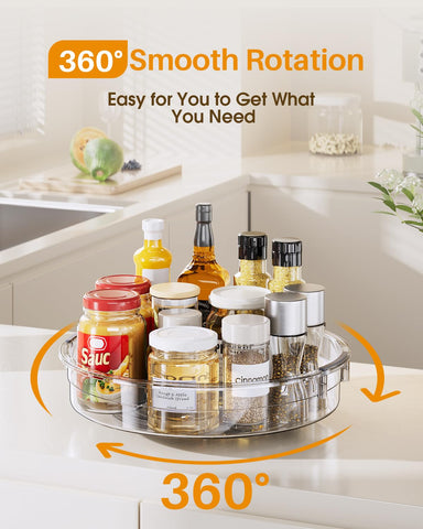 LAMU Lazy Susan demonstrates 360-degree rotation for effortless retrieval.