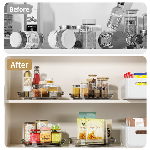 LAMU 9.25-inch Lazy Susan organizer fits narrow cabinets and spice racks