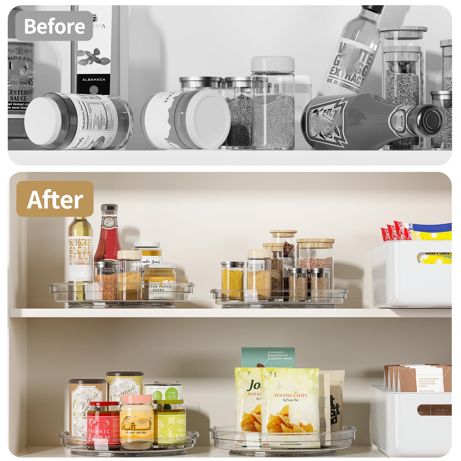 LAMU medicine cabinet organizer keeps bottles within easy reach.