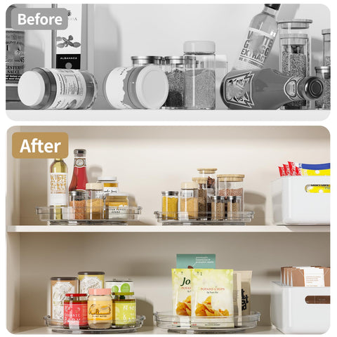 LAMU medicine cabinet organizer keeps bottles within easy reach.