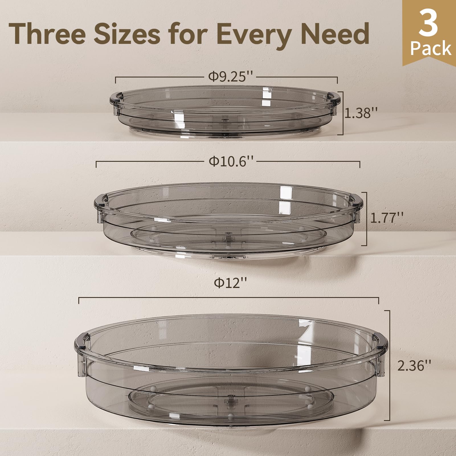 LAMU pantry snack organizer turntable keeps shelves tidy