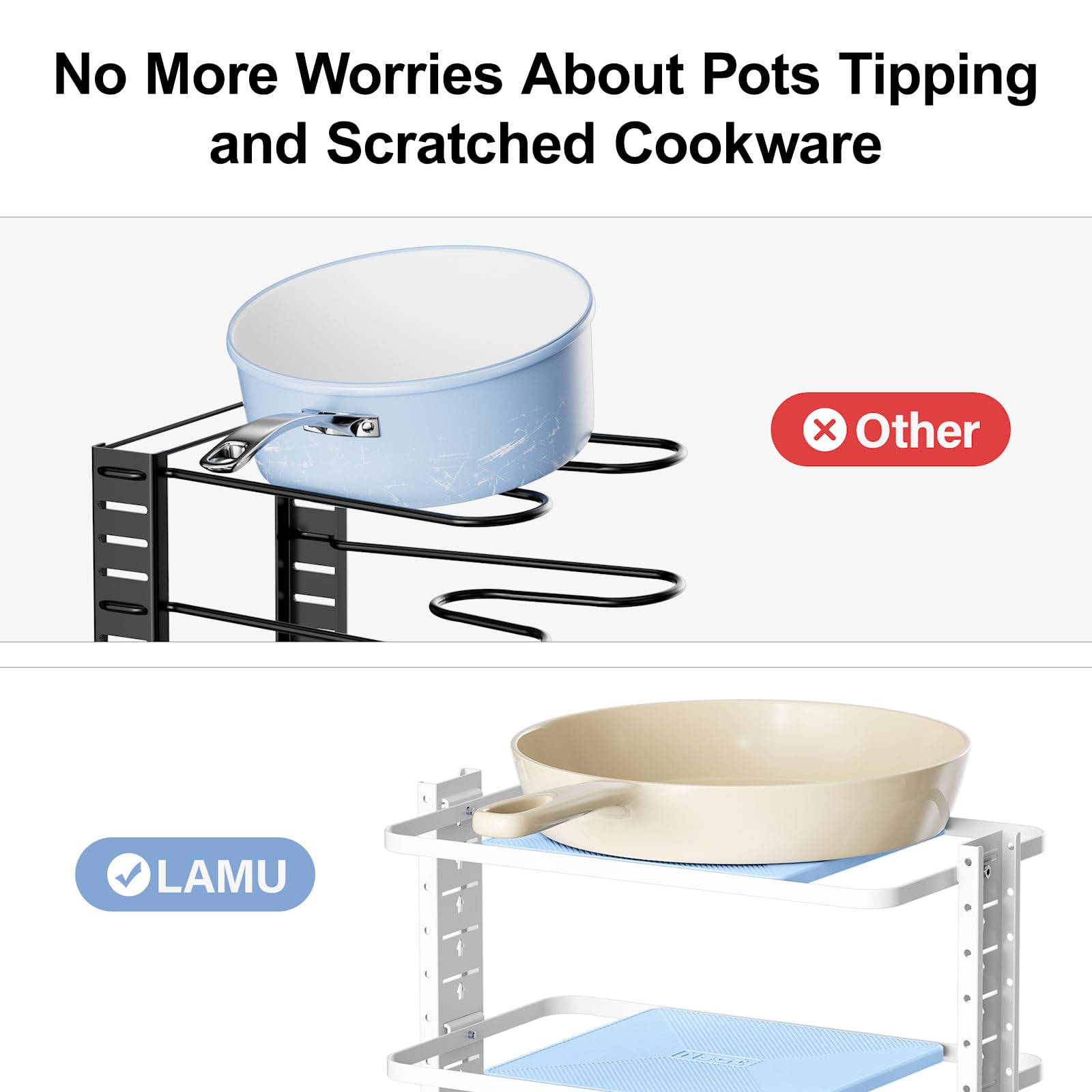 LAMU three-placement design supports countertop, cabinet, or floor storage.