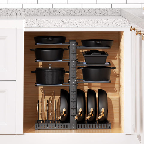 LAMU comprehensive pots and pans storage system in cabinet