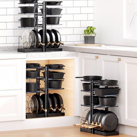 LAMU smooth plastic shelves protect cookware from scratches