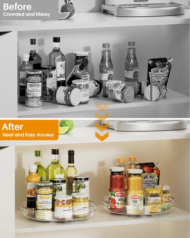 LAMU raised edge lazy susan 1.77 inch lip prevents items from sliding