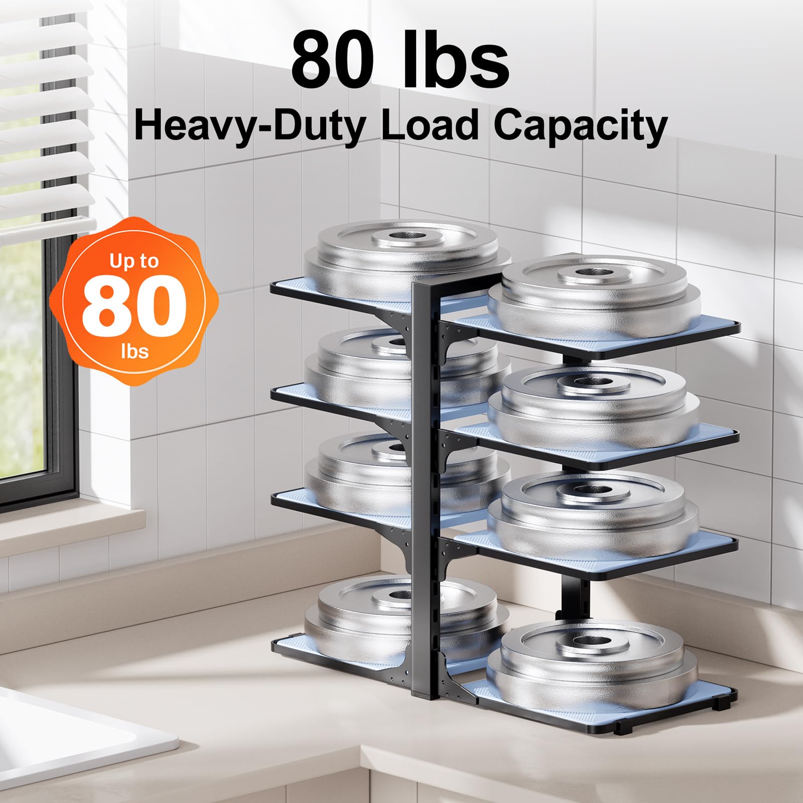 LAMU scratch-resistant dividers prevent sliding and protect cookware finishes.