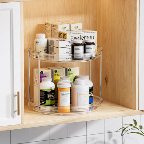 LAMU stackable bathroom organizer maximizes vertical storage