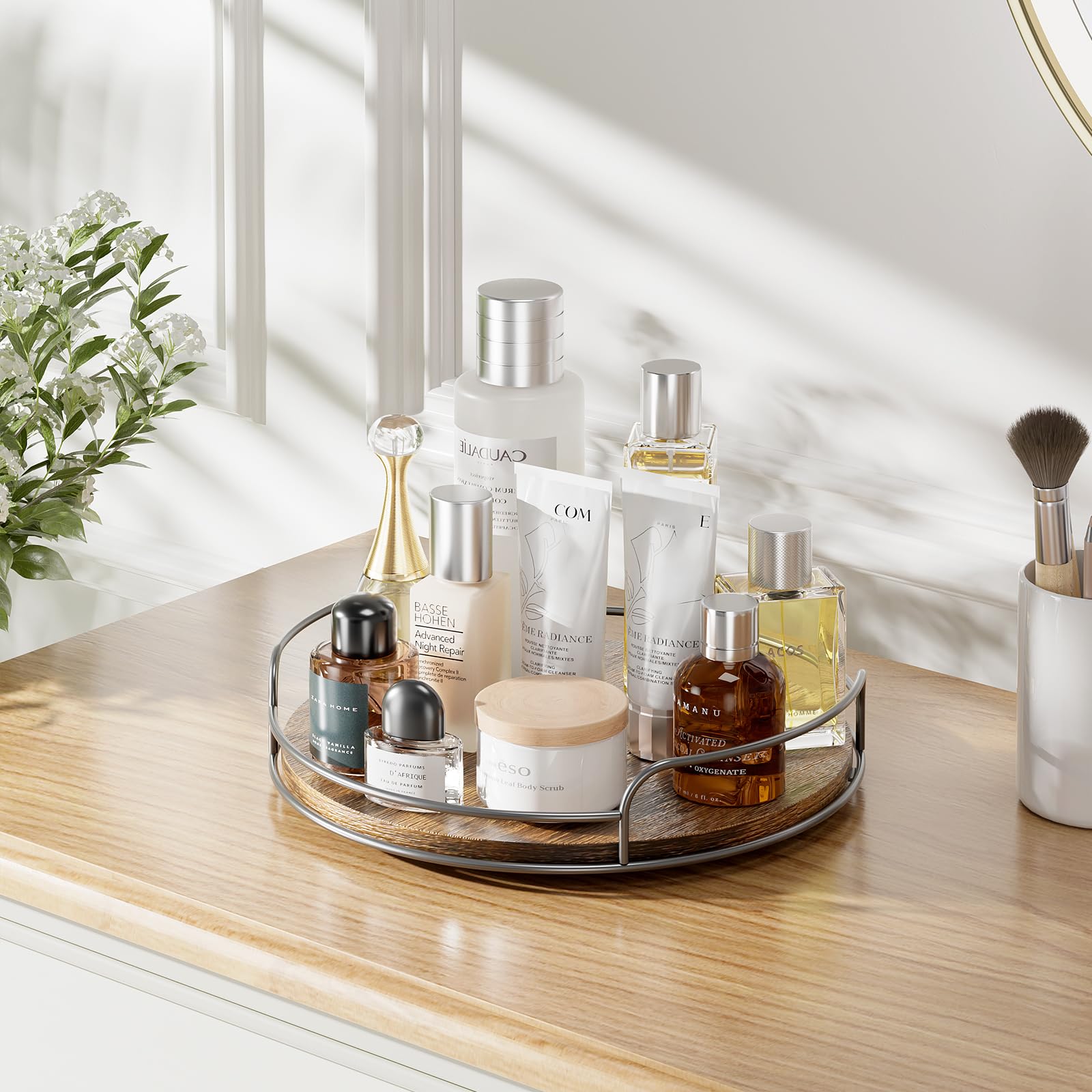 LAMU two-pack anti-slip Lazy Susan provides stable storage for busy counters