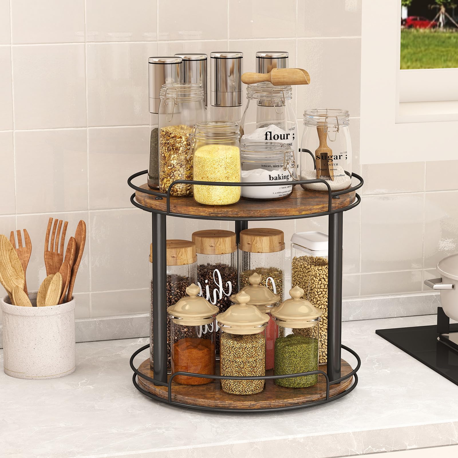 LAMU wood lazy Susan rotating mechanism delivers smooth, confident spins