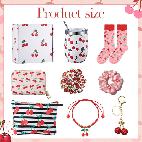 Landical cherry gift cosmetic bag in durable canvas for cosmetics and small essentials.