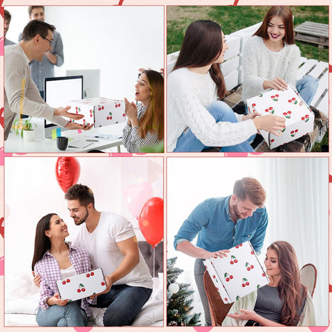 Landical cherry gift stickers set with 50 cherry-themed designs for decorating gifts.