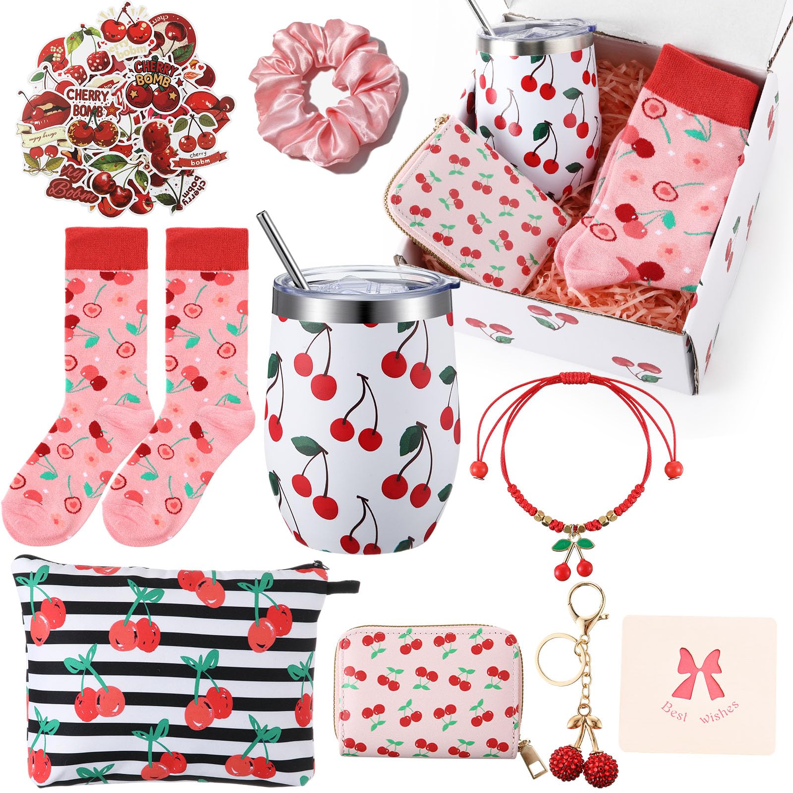 Landical cherry gift tumbler mug keeps beverages at the right temperature on the go.